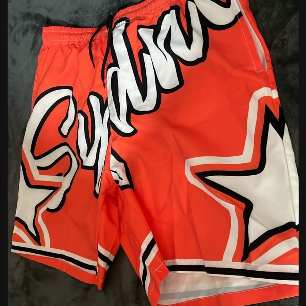 SHEIN Orange and White Athletic Shorts